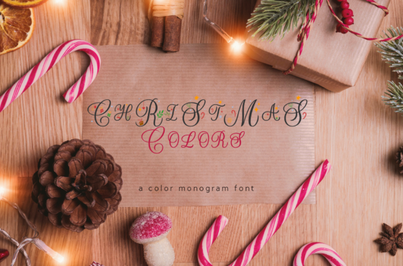 Christmas Colors Monogram: A Festive Font for Elegant Design